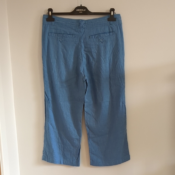 🇬🇧 NWT Blue Linen-Blend Capris - Picture 3 of 5